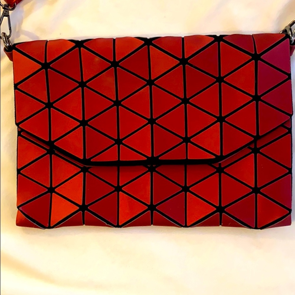 Red Geometric Clutch purse